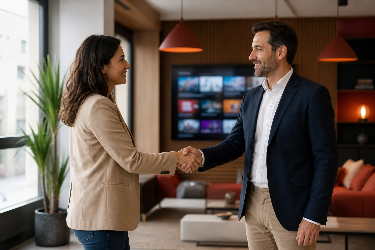 Dos socios profesionales se dan la mano para iniciar un proyecto de revendedores IPTV en España
